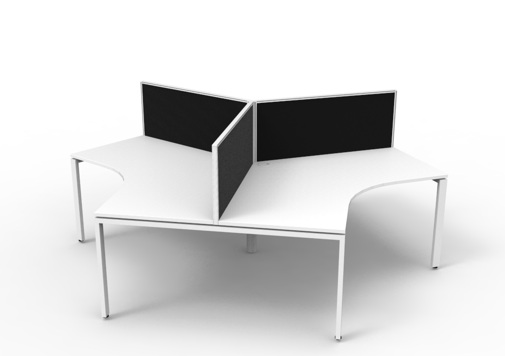 Profile 3 Person 120 Degree Workstation